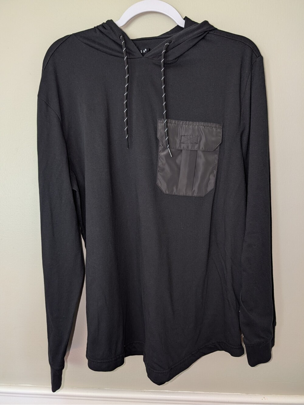 Edgar + Ash Large black hoodie sweatshirt cotton , polyester mens nwt